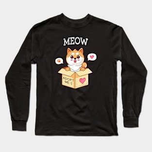 Cute Cat Meow Long Sleeve T-Shirt